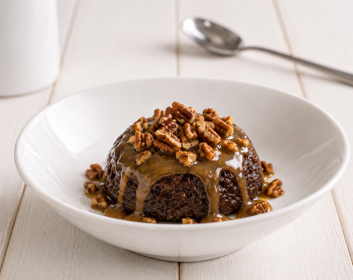 Sticky Toffee Cake with Pecan Nuts